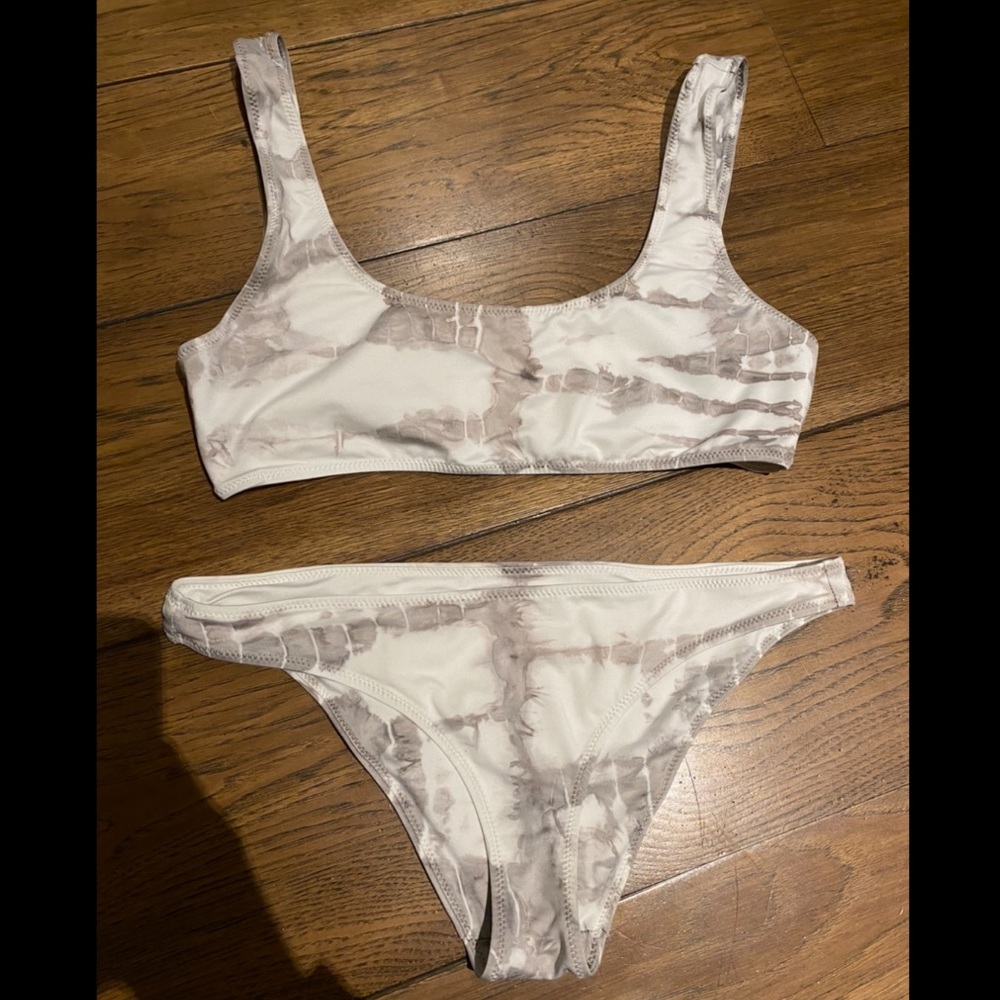 Blue life bikini set — top M, bottom S